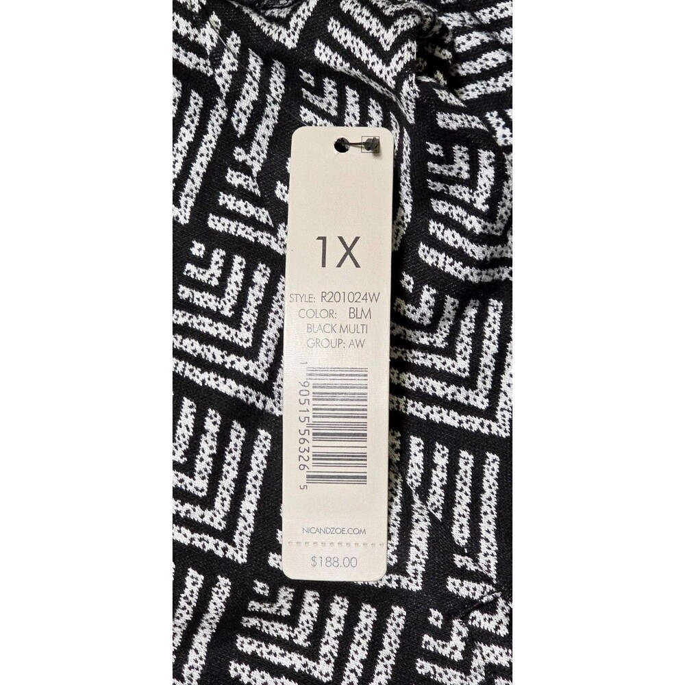 NWT NIC ZOE Women's Intersect Zip Jacket Black Multi Geometric Print Plus Sz 1x - Picture 13 of 15